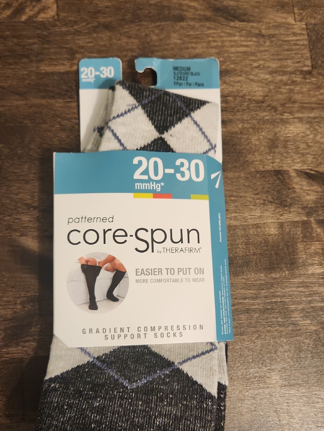 Therafirm CoreSpun Patterned Gradient Compression Support Socks  2030 Mmhg